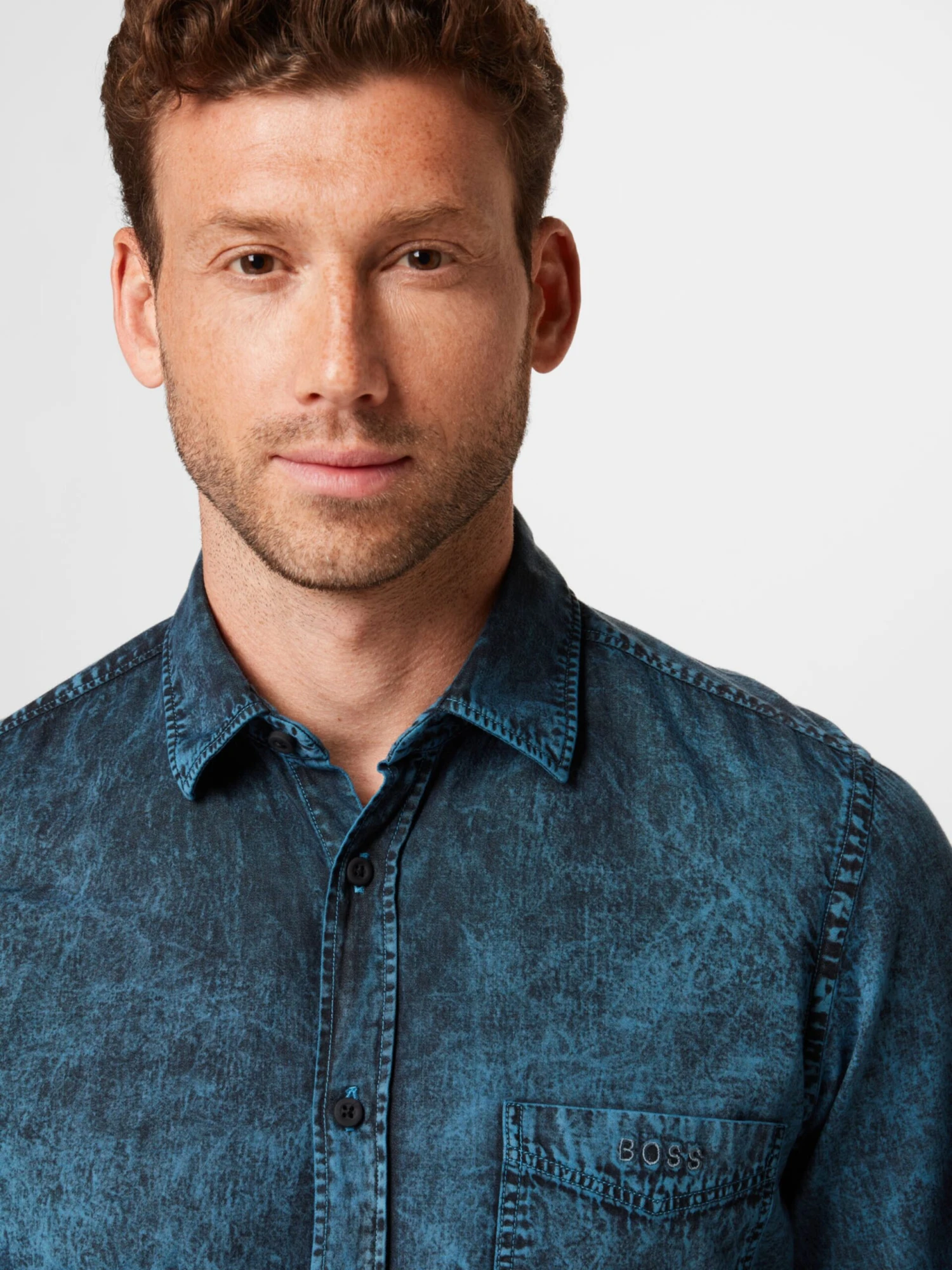 BOSS ORANGE Denimskjorter Regular Fit Skjorte Relegant 5 Mænd Mørkeblå - Billede 2