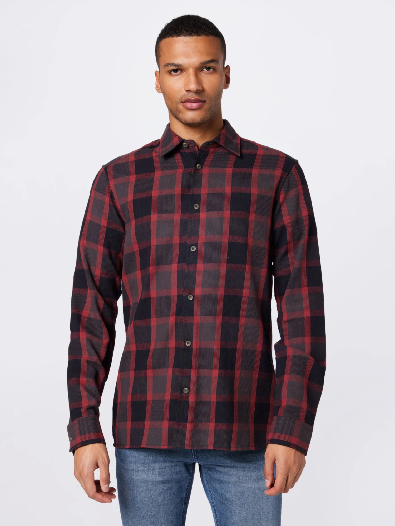 Only & Sons Ternede Skjorter Regular Fit Skjorte TEX Mænd Rød - Billede 3