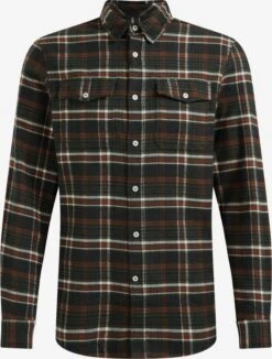 WE FASHION Ternede Skjorter Regular Fit Skjorte Mænd Mørkegrøn