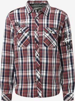 Camp David Ternede Skjorter Regular Fit Skjorte Mænd Mørkerød