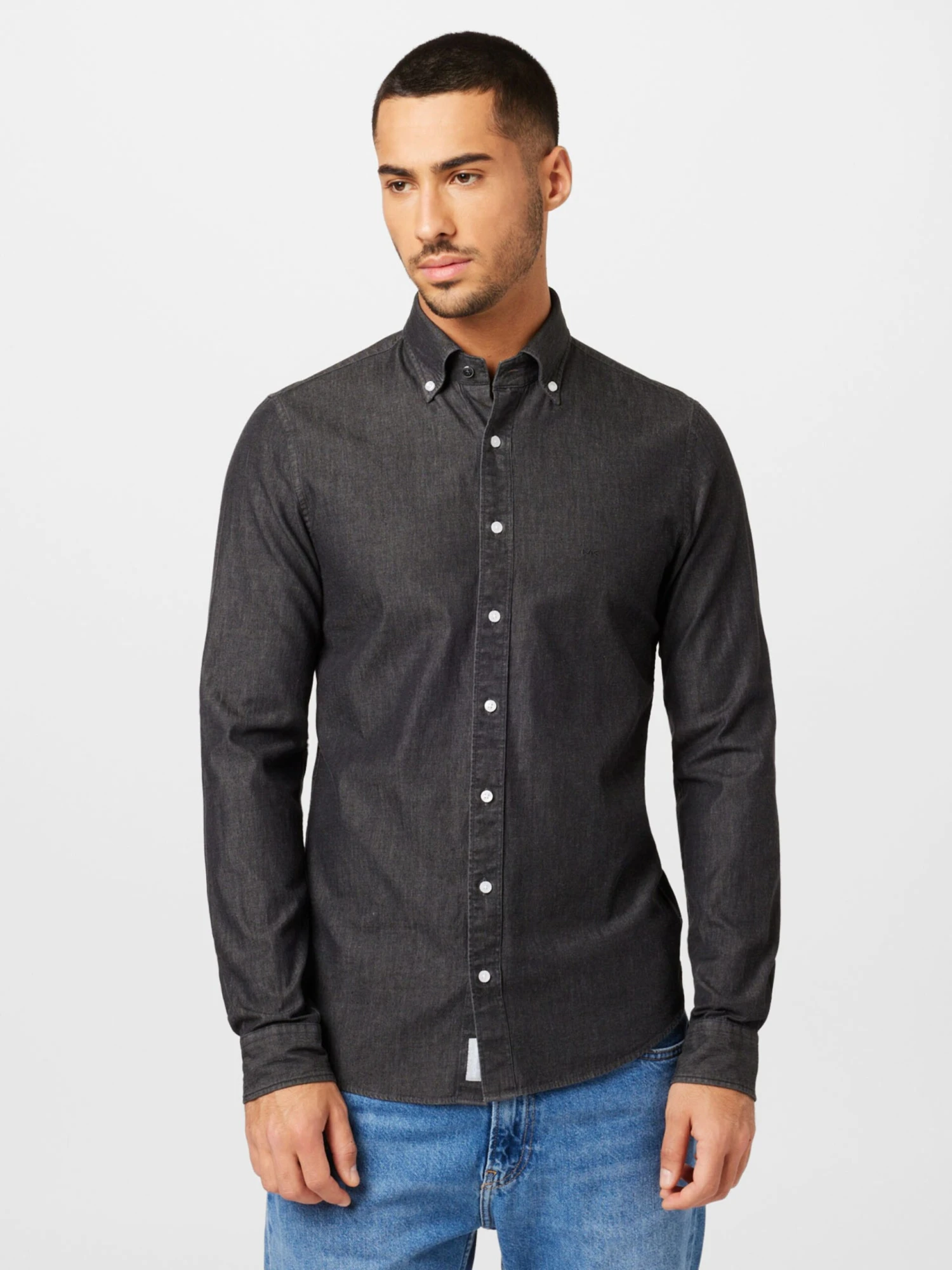 Michael Kors Denimskjorter Regular Fit Skjorte Mænd Antracit - Billede 3