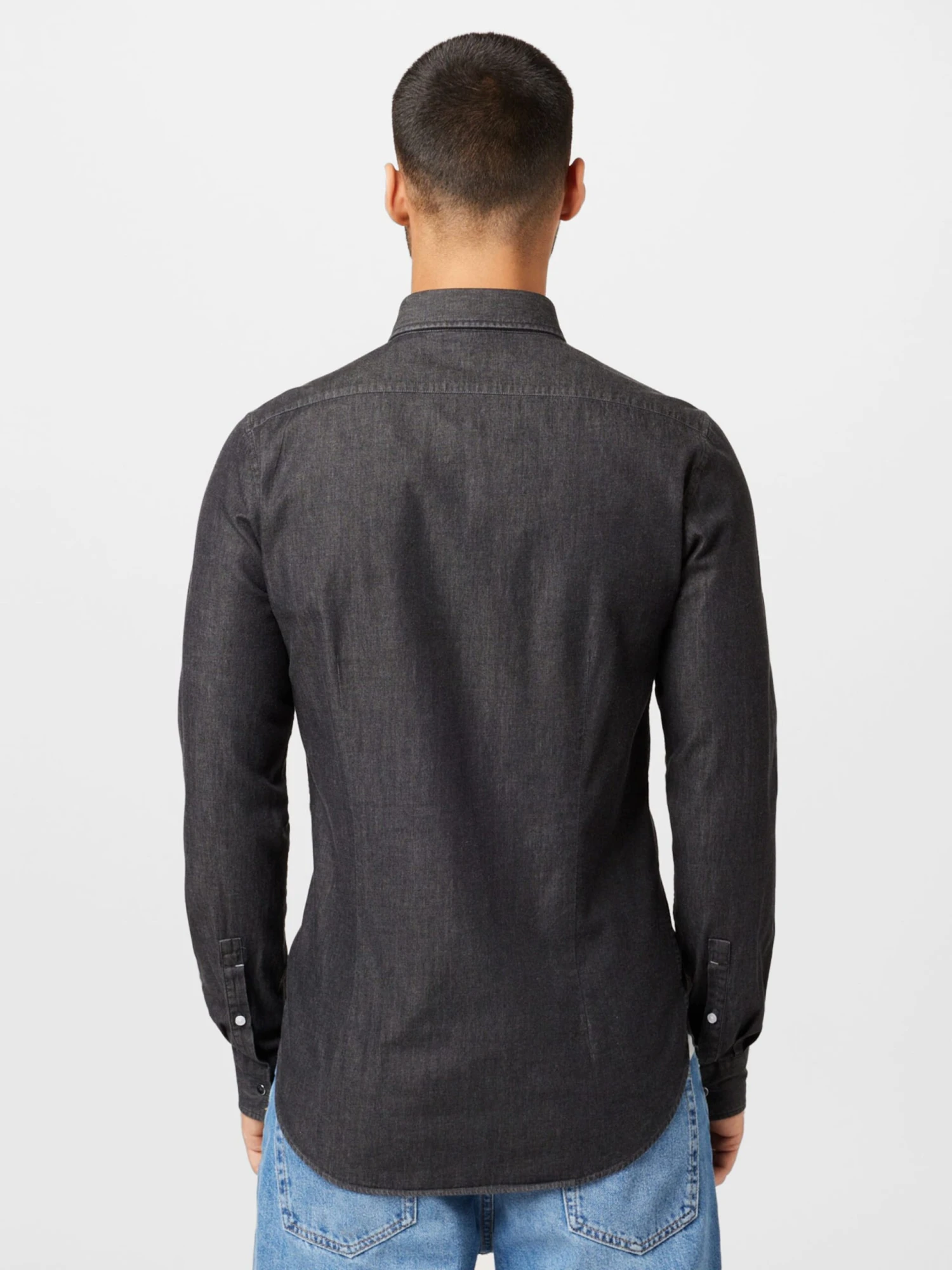 Michael Kors Denimskjorter Regular Fit Skjorte Mænd Antracit - Billede 4