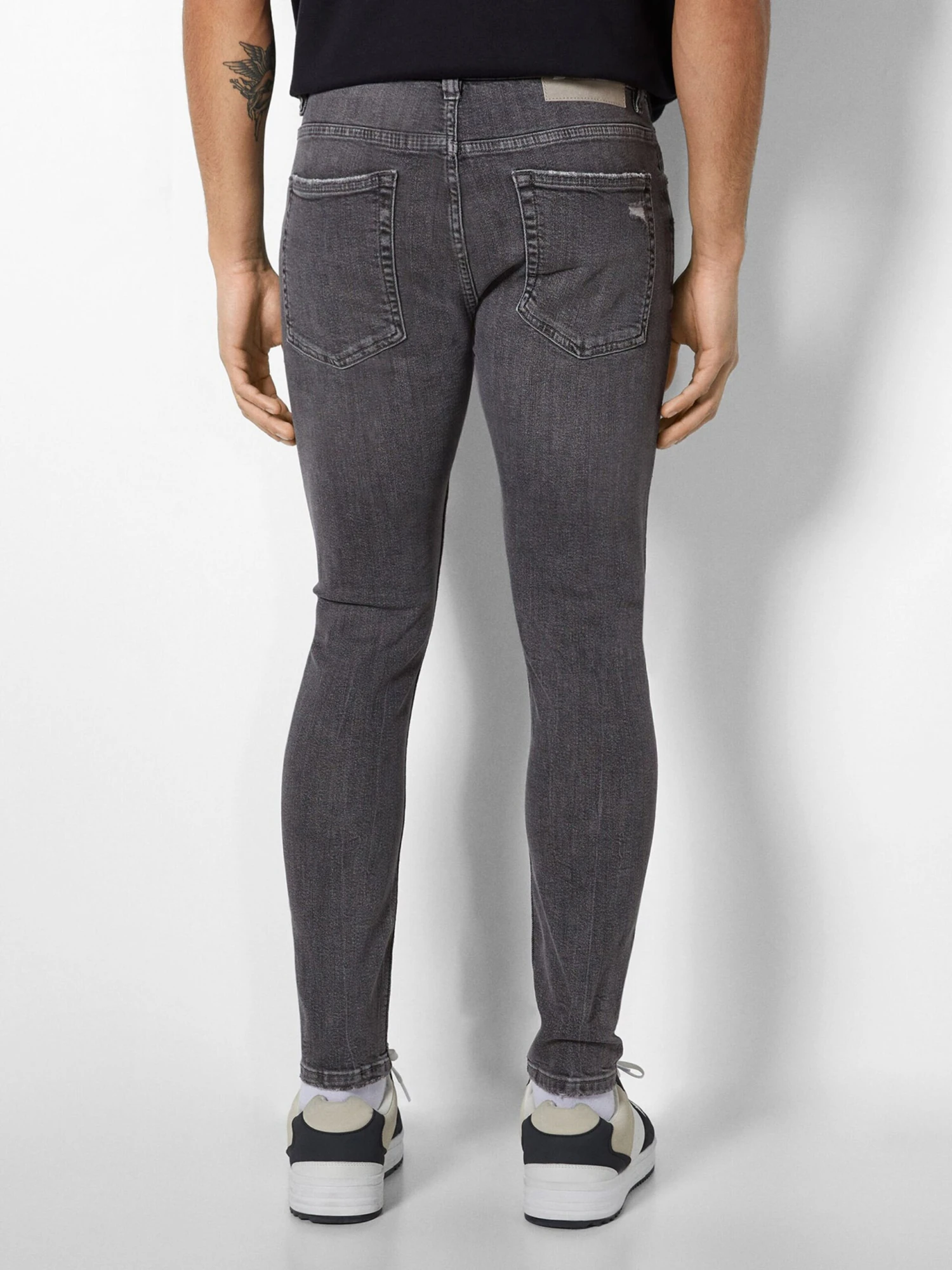 BERSHKA Skinny Fit Skinny Jeans Mænd Grå - Billede 3