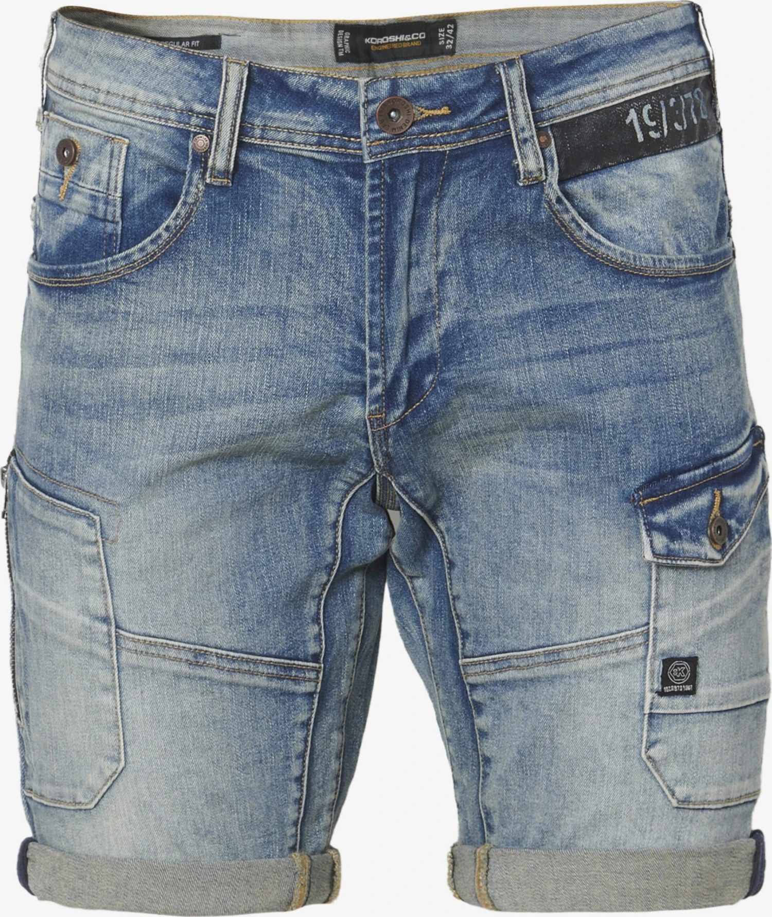 Koroshi Cargoshorts Regular Cargojeans Mænd Blå