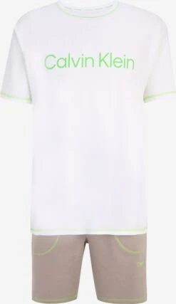 CALVIN KLEIN UNDERWEAR Nattøj Pyjamas Kort Mænd Taupe / Hvid
