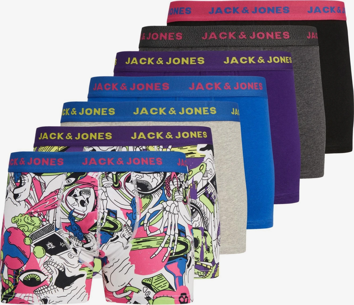 Jack & Jones Underbukser Boksershorts SPACE SKULL Mænd Himmelblå / Mørkegrå / Mørkelilla / Sort