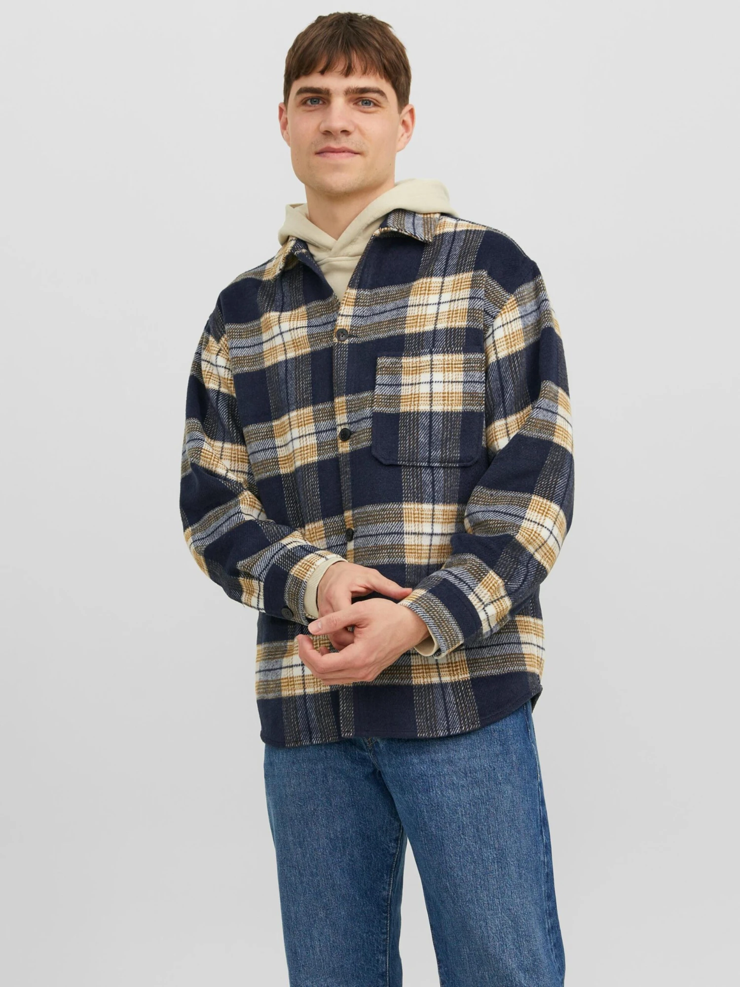 Jack & Jones Ternede Skjorter Comfort Fit Skjorte Zac Mænd Mørkeblå - Billede 2