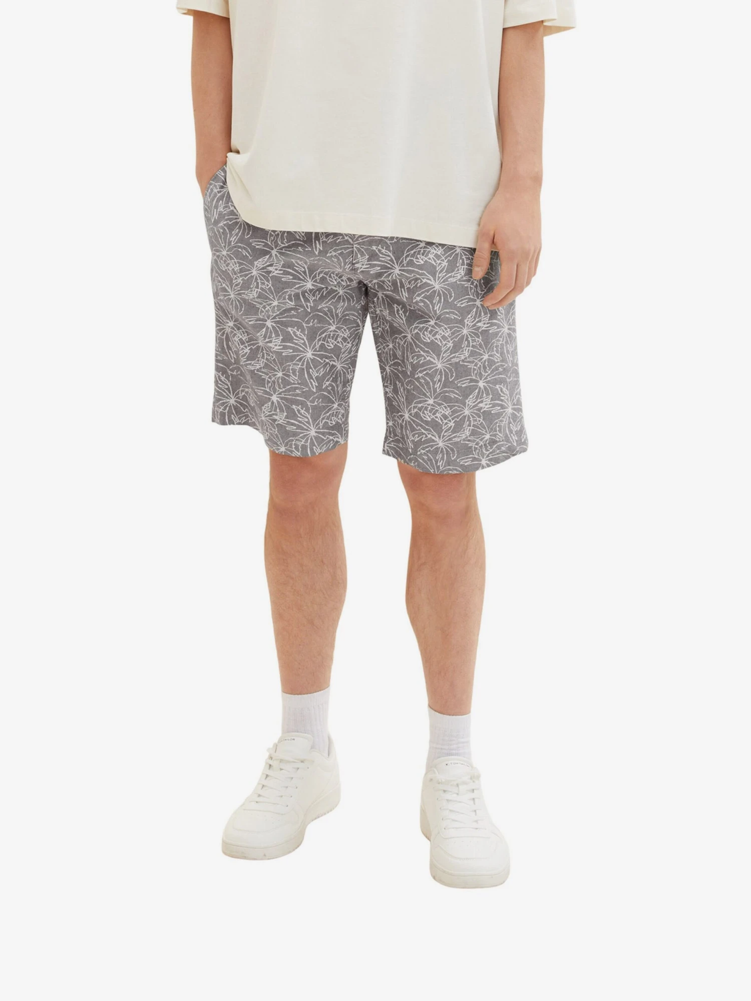 TOM TAILOR Denim Chinoshorts Regular Lærredsbukser Mænd Sort-meleret - Billede 2