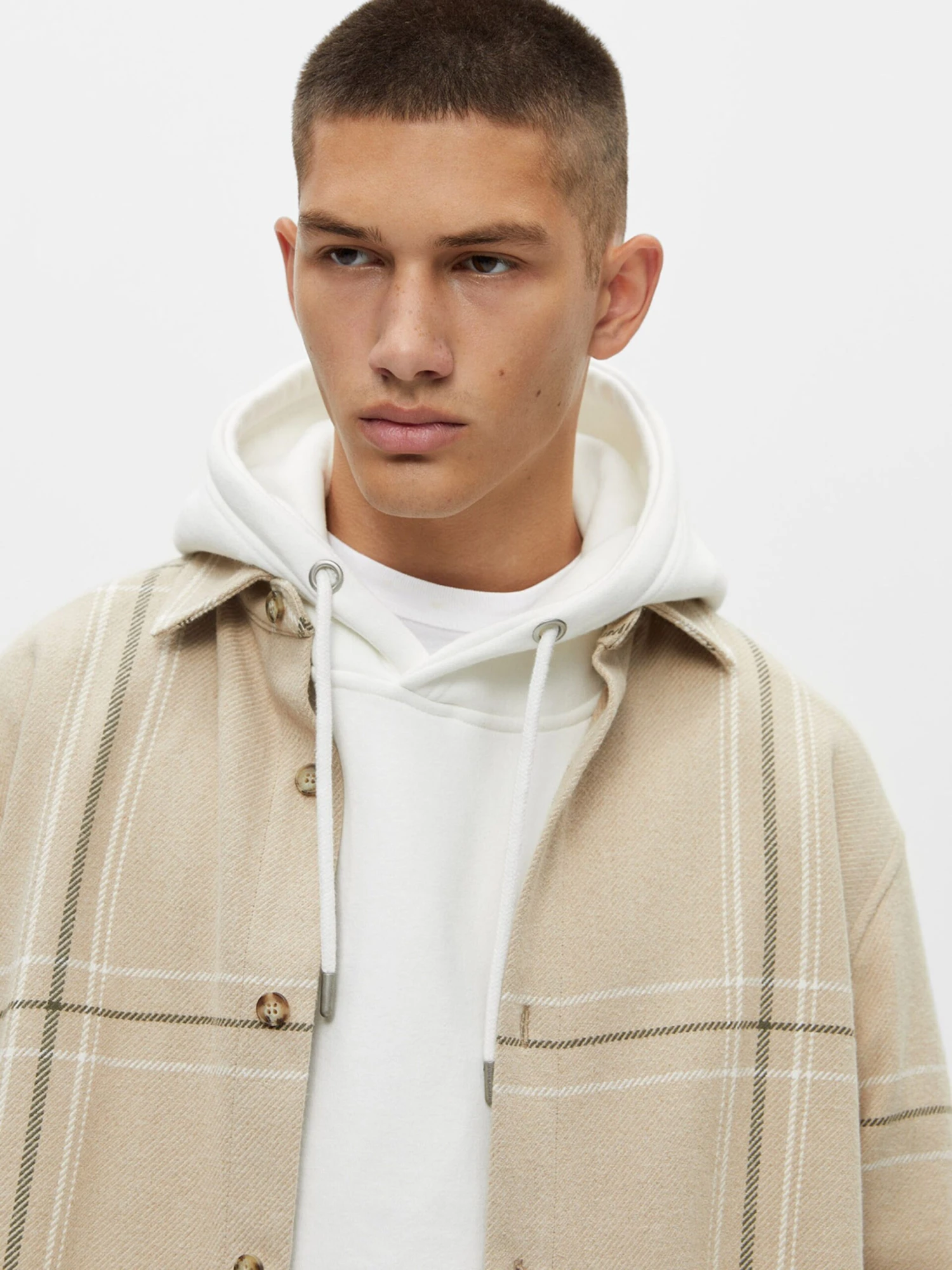 PULL & BEAR Ternede Skjorter Regular Fit Skjorte Mænd Mørkebeige - Billede 5