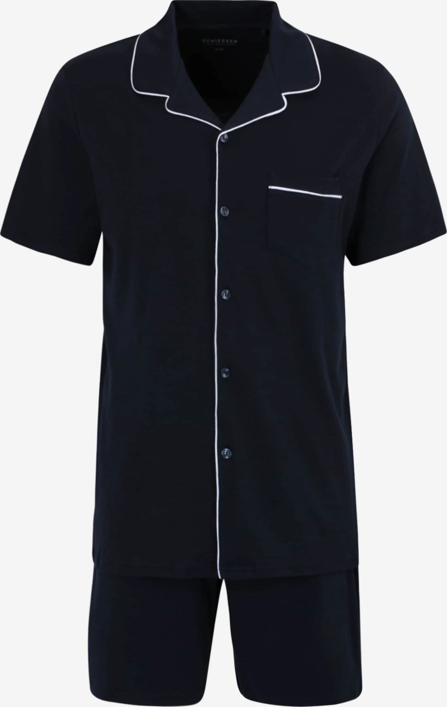 Schiesser Nattøj Pyjamas Kort Mænd Mørkeblå