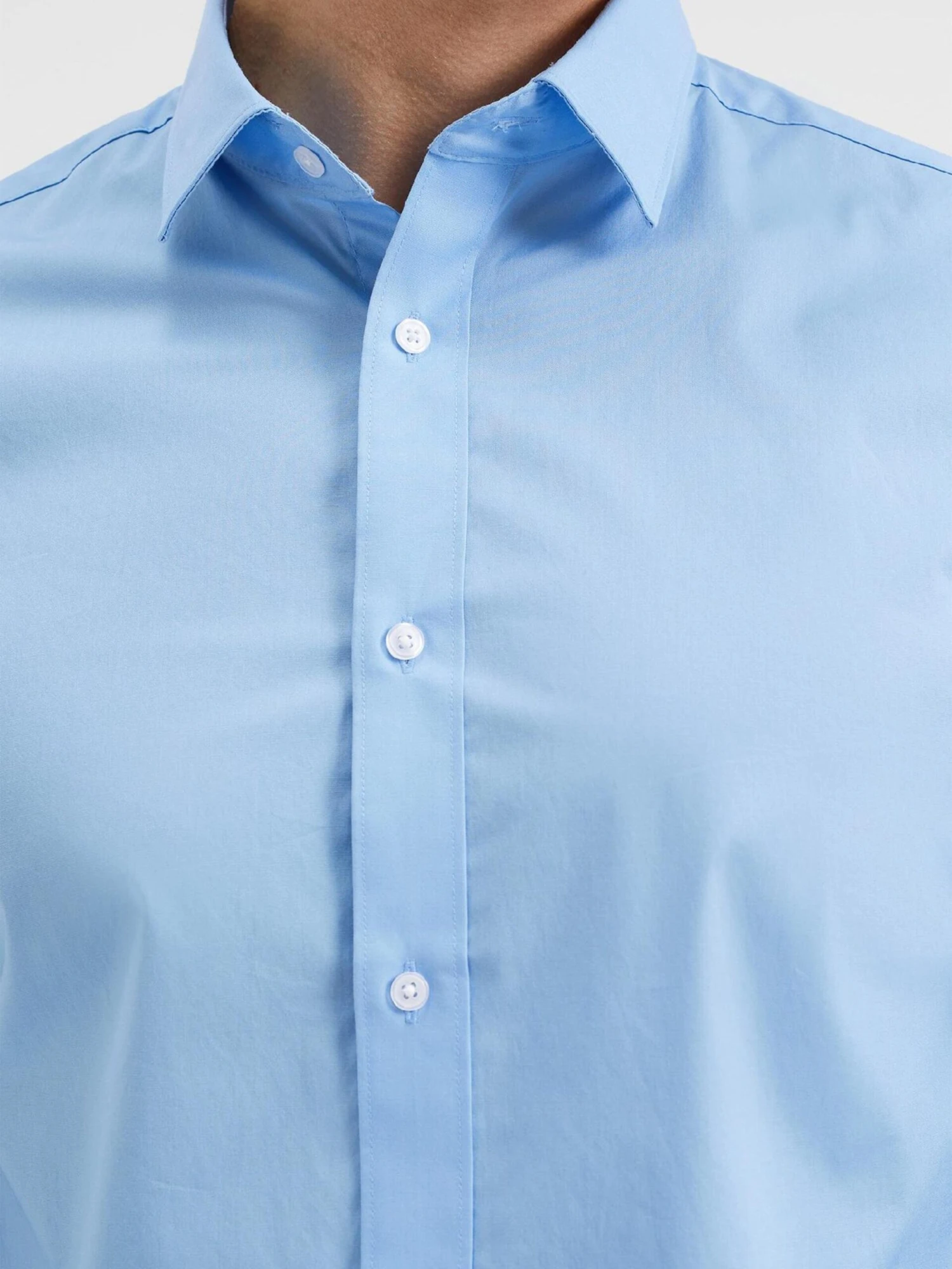 WE FASHION Casual Skjorter Slim Fit Skjorte Mænd Lyseblå - Billede 5