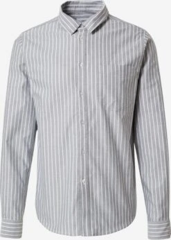 Casual Skjorter Regular Fit Skjorte Silas Mænd Grå / Hvid