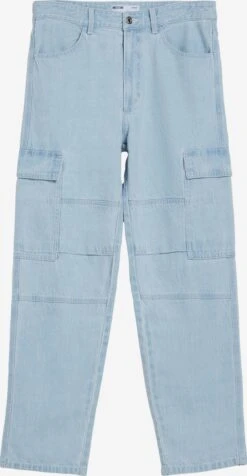 BERSHKA Loose Fit Loosefit Cargojeans Mænd Lyseblå