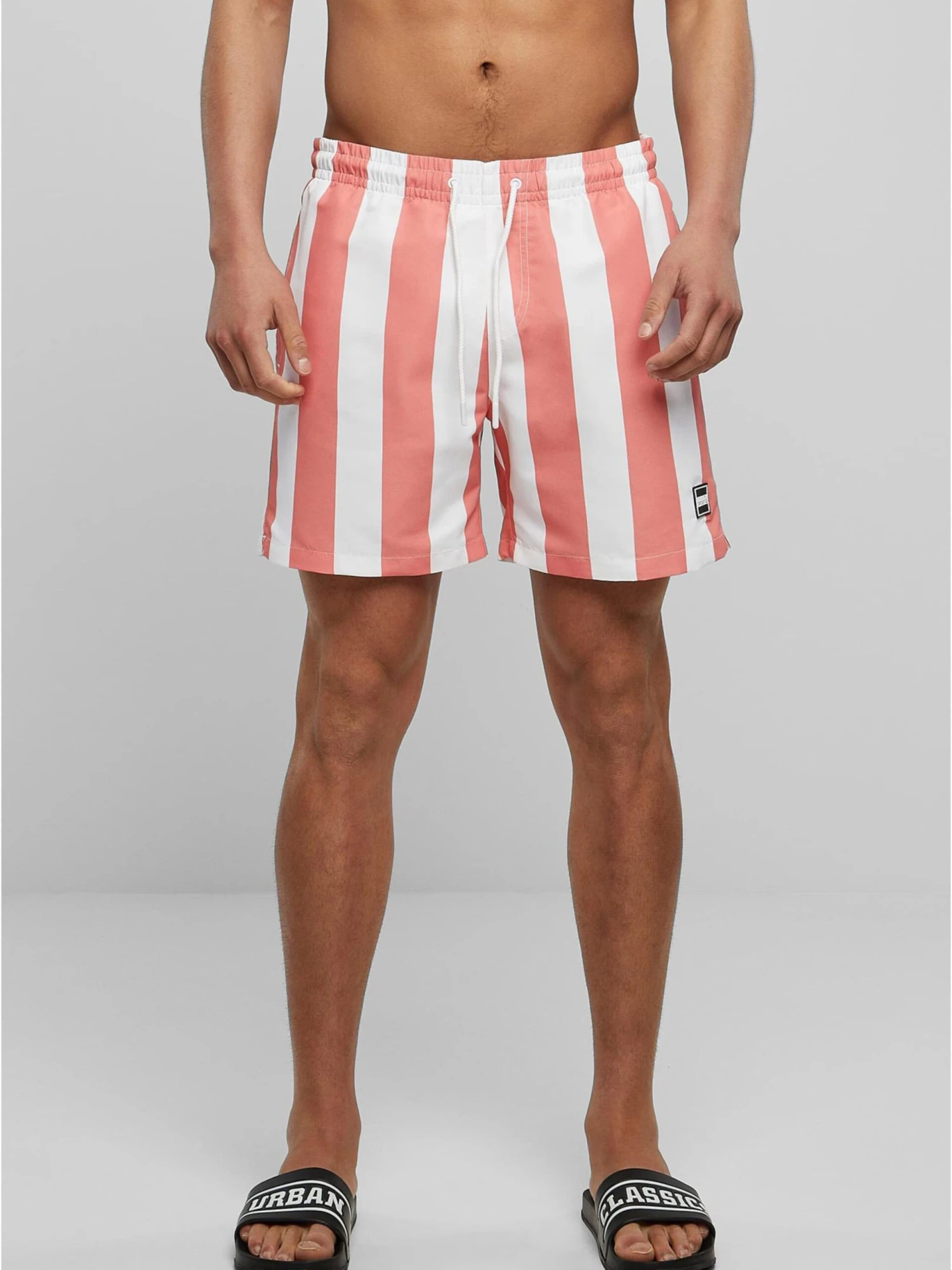 URBAN CLASSICS Badetøj Badeshorts Mænd Pink / Hvid - Billede 3