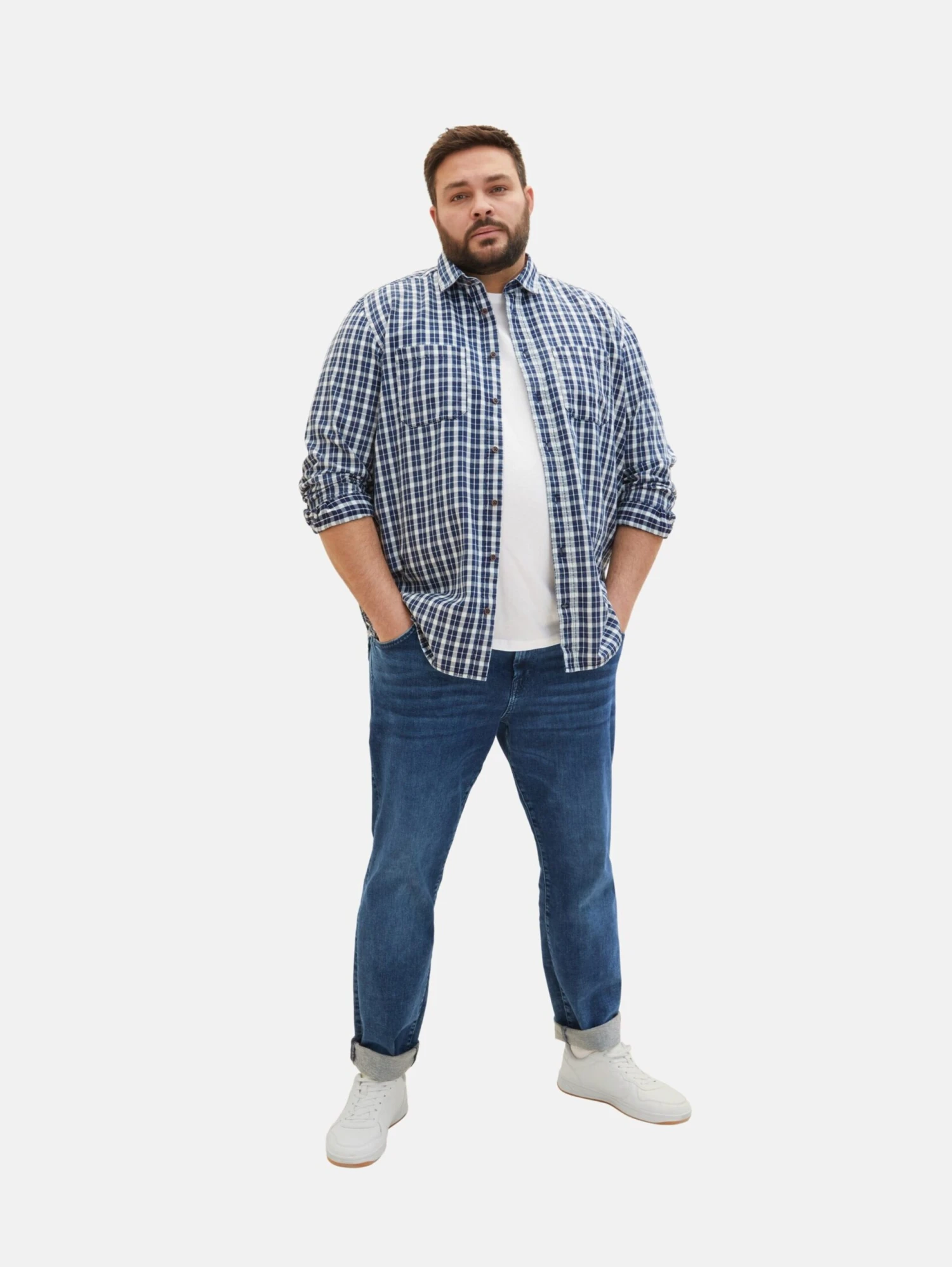 Ternede Skjorter Regular Fit Skjorte Mænd Indigo - Billede 5