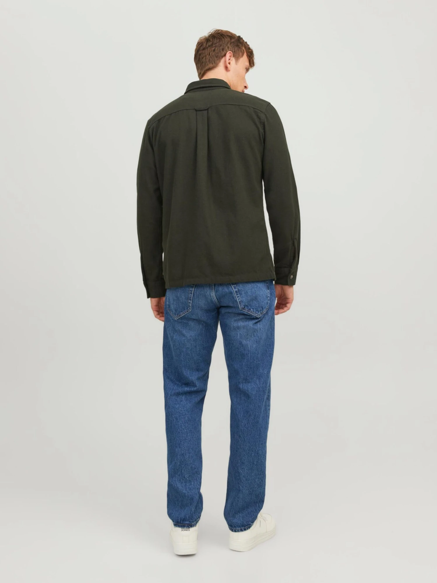Jack & Jones Casual Skjorter Slim Fit Skjorte DARREN Mænd Mørkegrøn - Billede 4