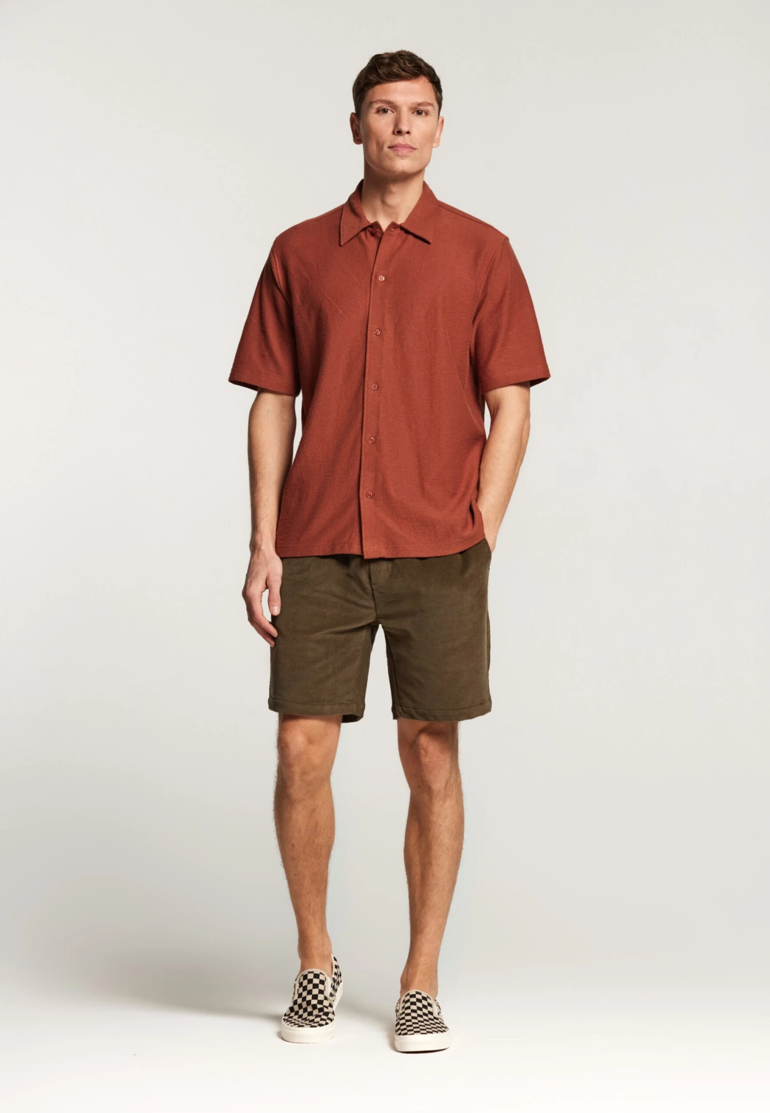 Shiwi Casual Skjorter Regular Fit Skjorte ALEC Mænd Rustbrun - Billede 3