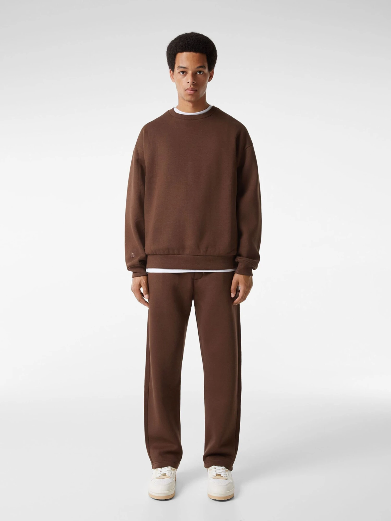 BERSHKA Joggingbukser Regular Bukser Mænd Choko - Billede 6