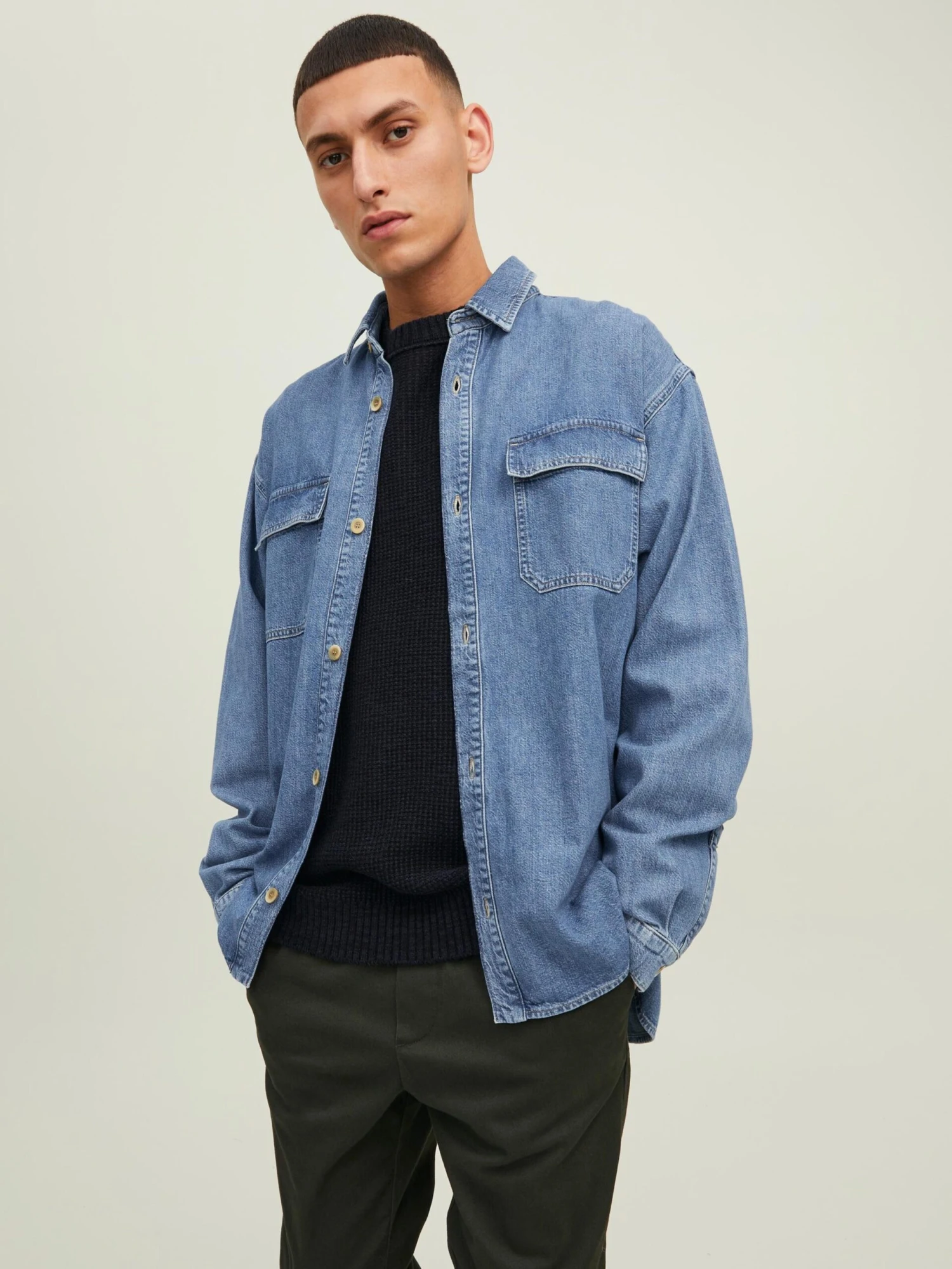 Jack & Jones Denimskjorter Comfort Fit Skjorte Axel Mænd Blå - Billede 2