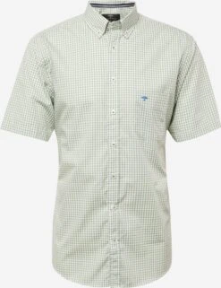 FYNCH-HATTON Ternede Skjorter Regular Fit Skjorte Mænd Khaki / æble