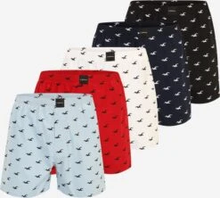 Hollister Badetøj Badeshorts Mænd Pastelblå / Rød / Sort / Hvid