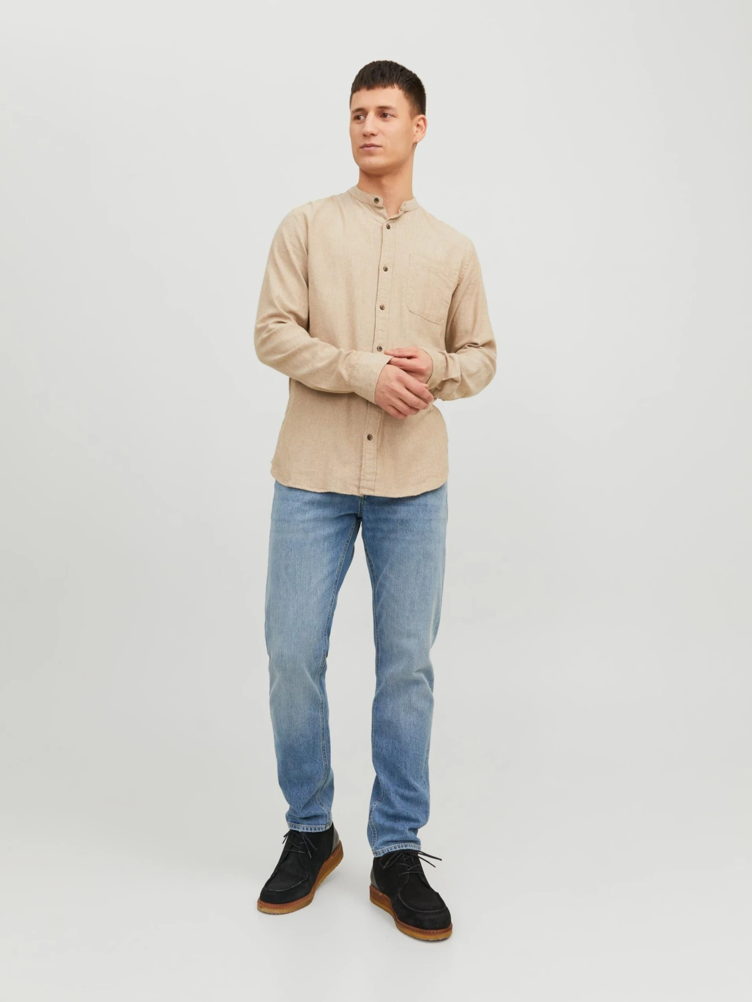 Jack & Jones Casual Skjorter Comfort Fit Skjorte Band Mænd Beige-meleret - Billede 2