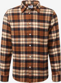 NN07 Ternede Skjorter Regular Fit Skjorte New Arne Mænd Brun / Lysebrun