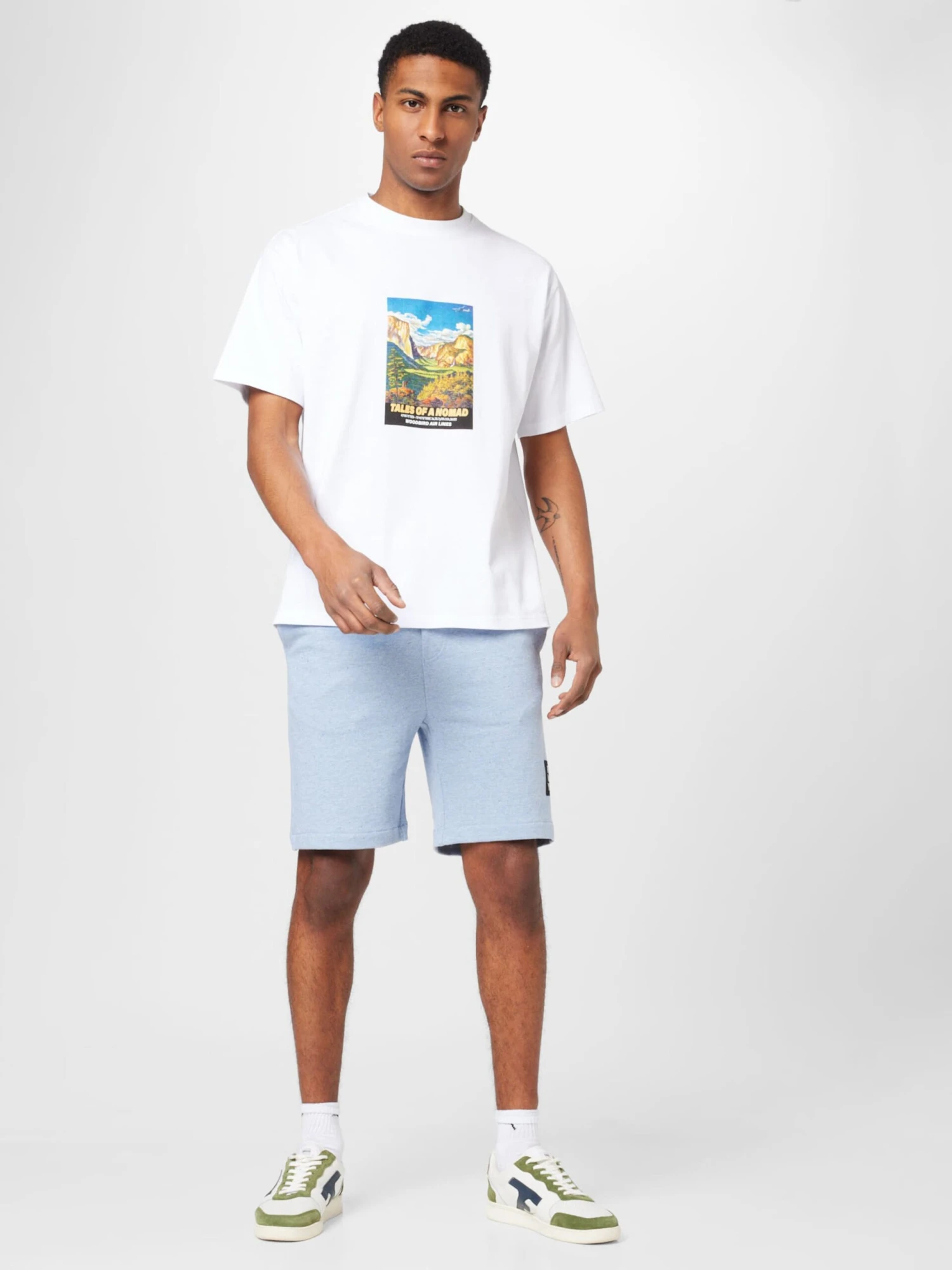 QS By S.Oliver Træningsshorts Regular Bukser Mænd Blå-meleret - Billede 4