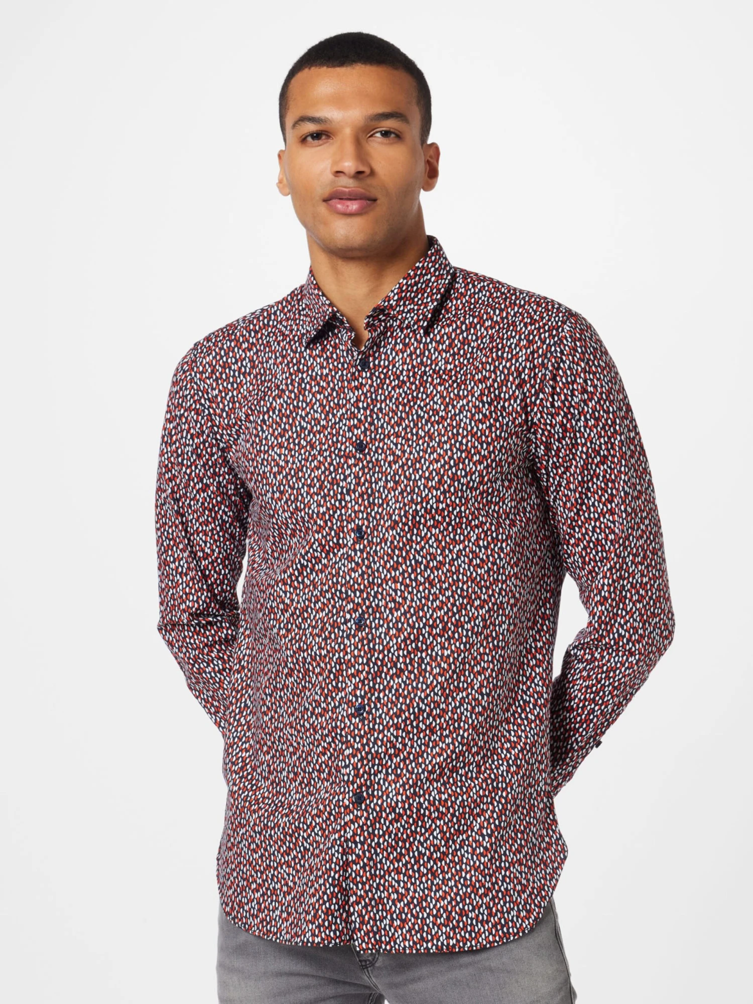 BOSS ORANGE Casual Skjorter Regular Fit Skjorte Magneton Mænd Navy - Billede 3