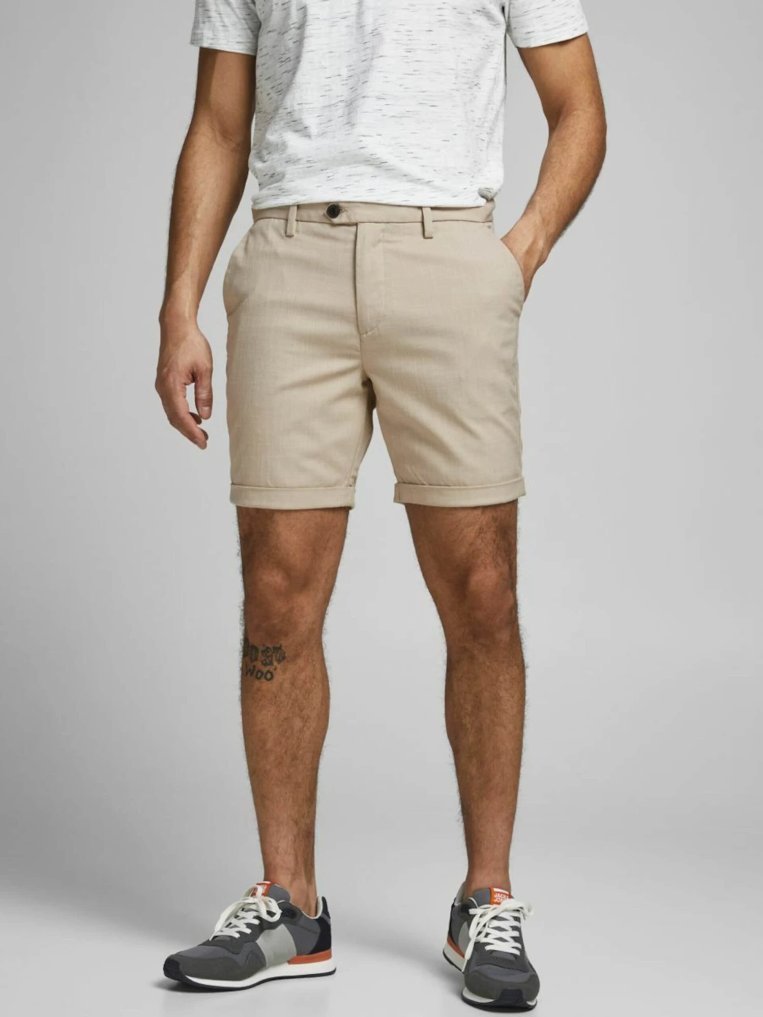 Jack & Jones Chinoshorts Regular Lærredsbukser Connor Mænd Lysebeige - Billede 3