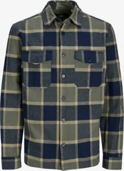 Ternede Skjorter Regular Fit Skjorte Mænd Navy / Oliven