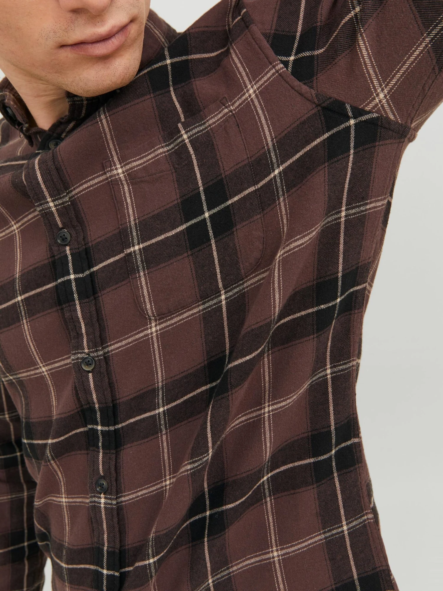 Jack & Jones Ternede Skjorter Regular Fit Skjorte Mænd Mørkebrun - Billede 6