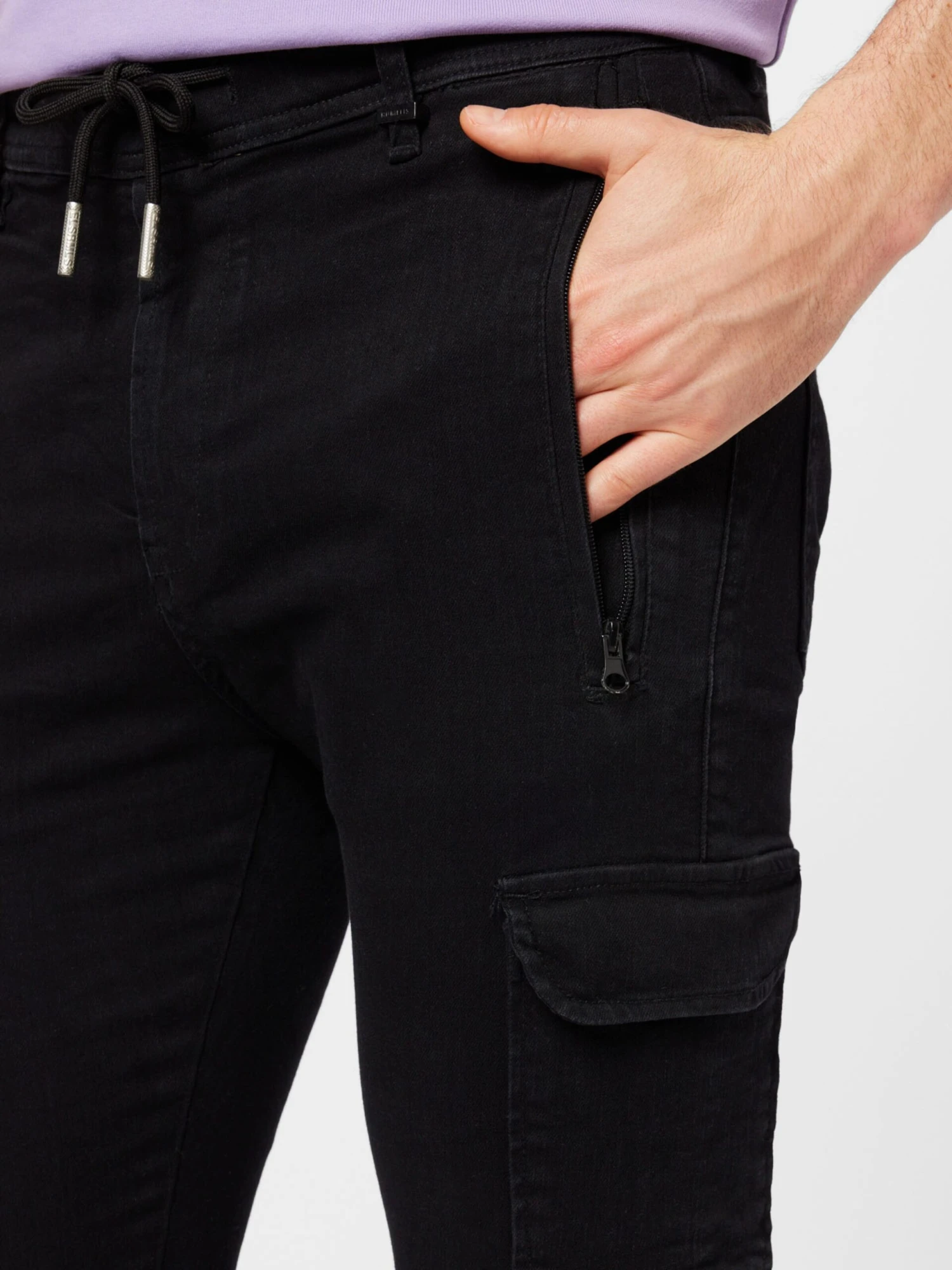 Tapered Leg Tapered Cargojeans Mænd Sort - Billede 2
