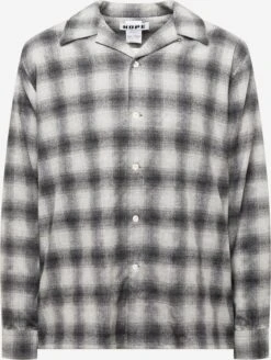 HOPE Ternede Skjorter Comfort Fit Skjorte Mænd Antracit / Lysegrå