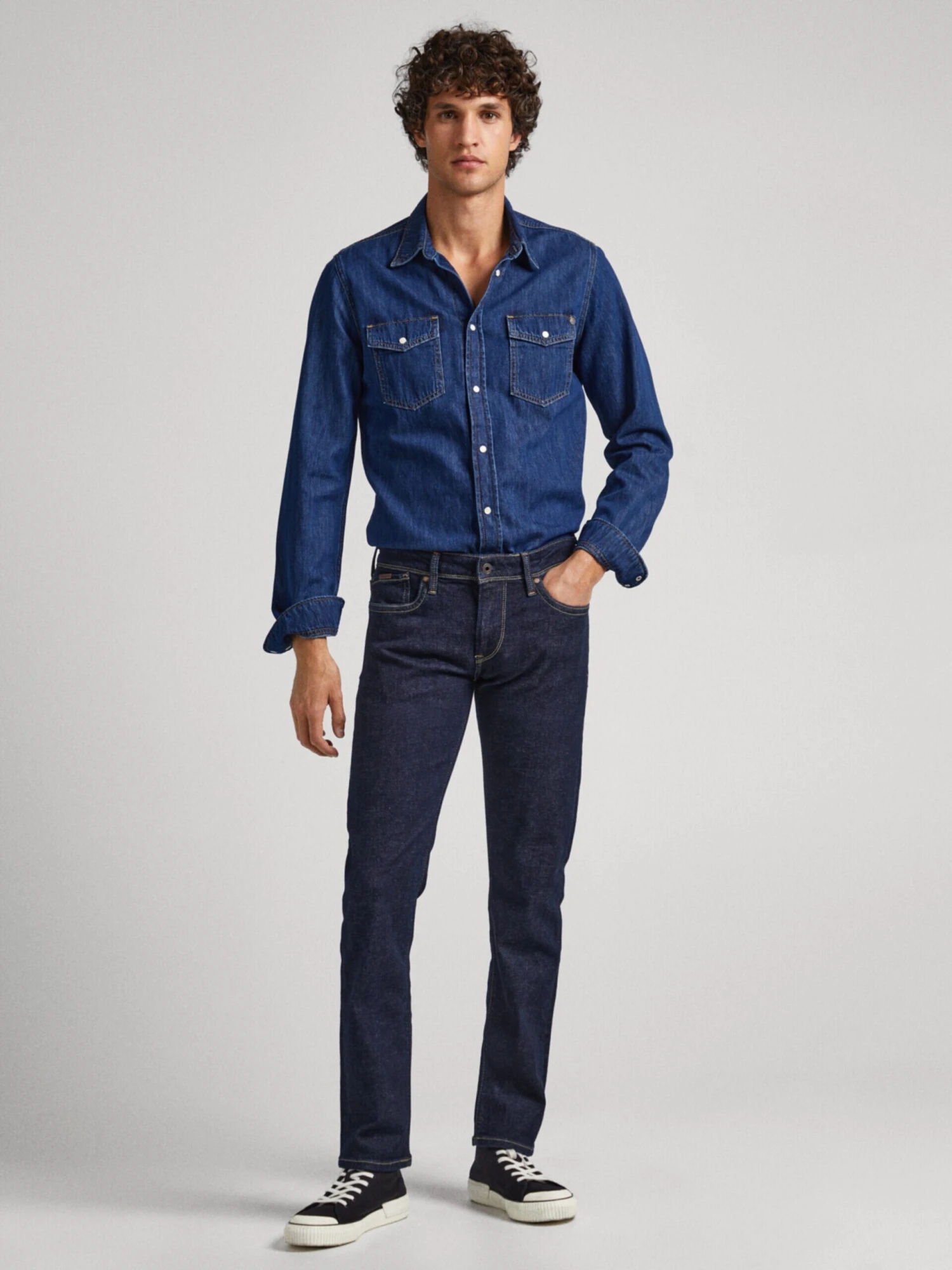 Pepe Jeans Slim Fit Slimfit Jeans HATCH Mænd Blå - Billede 4