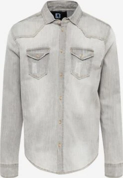 Brandit Denimskjorter Regular Fit Skjorte Riley Mænd Grå