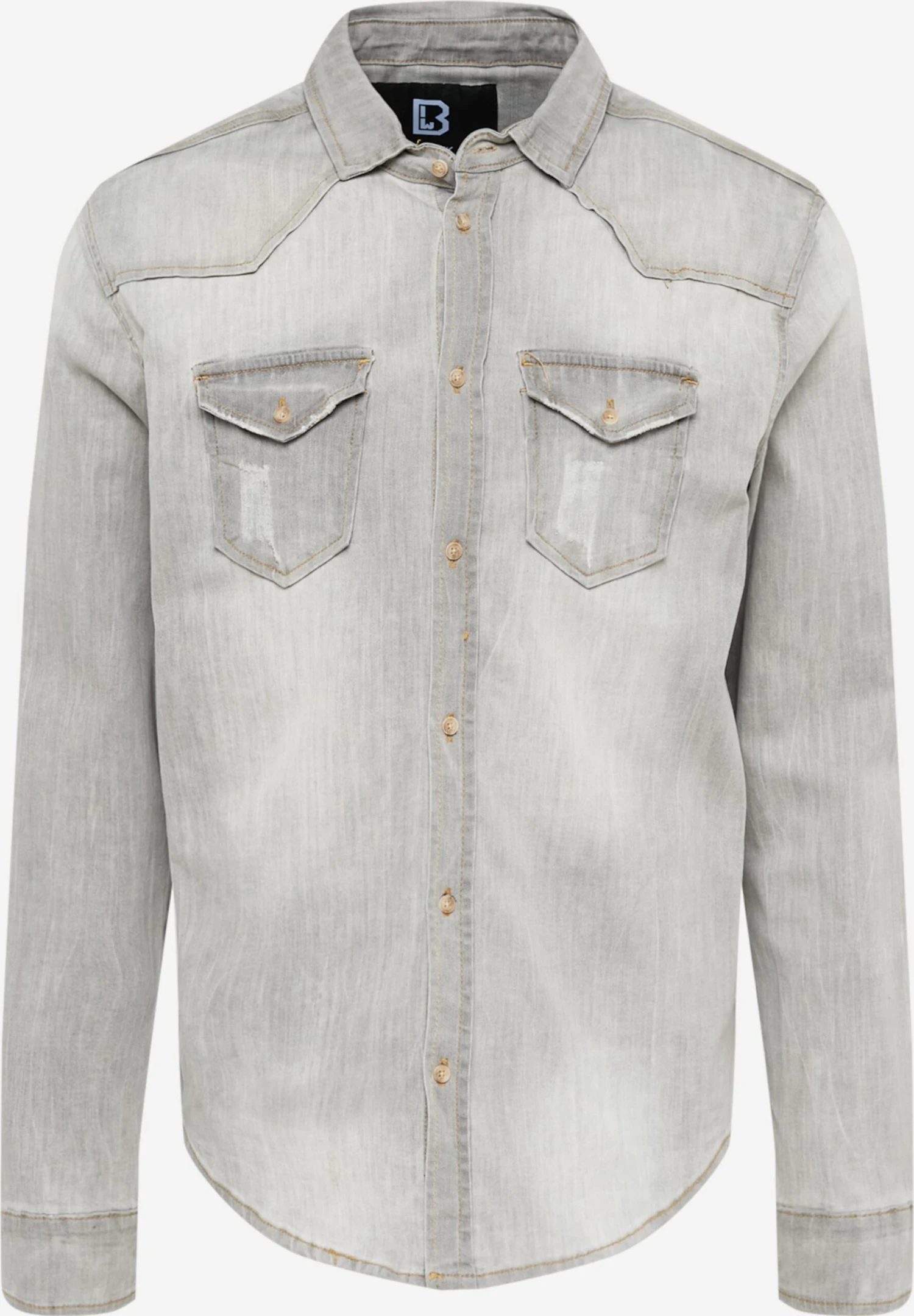 Brandit Denimskjorter Regular Fit Skjorte Riley Mænd Grå