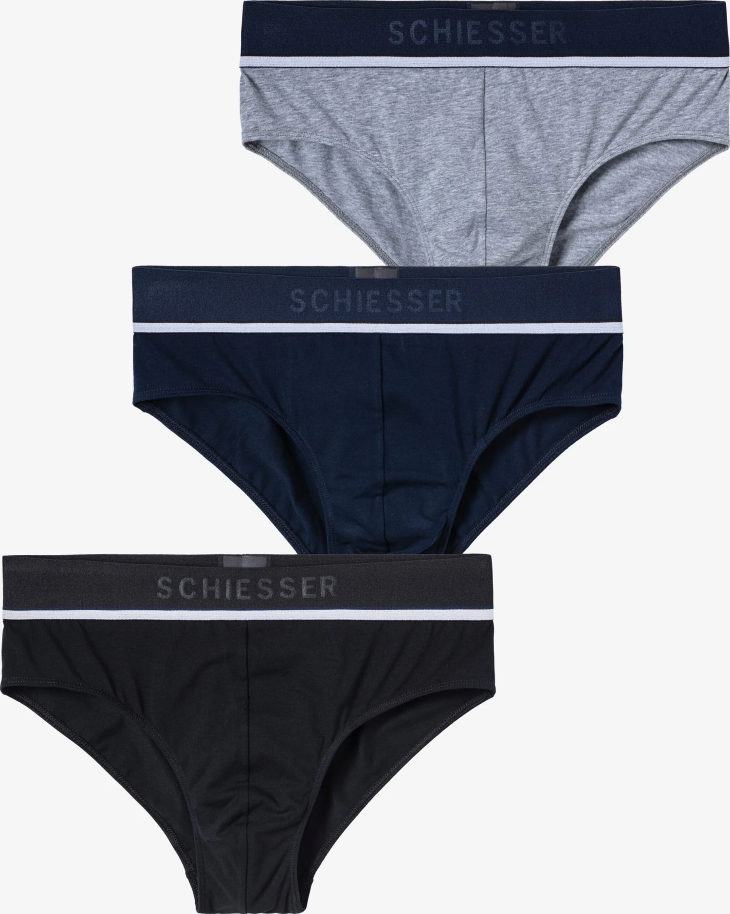 Schiesser Trusser Slip Mænd Navy / Grå-meleret / Sort