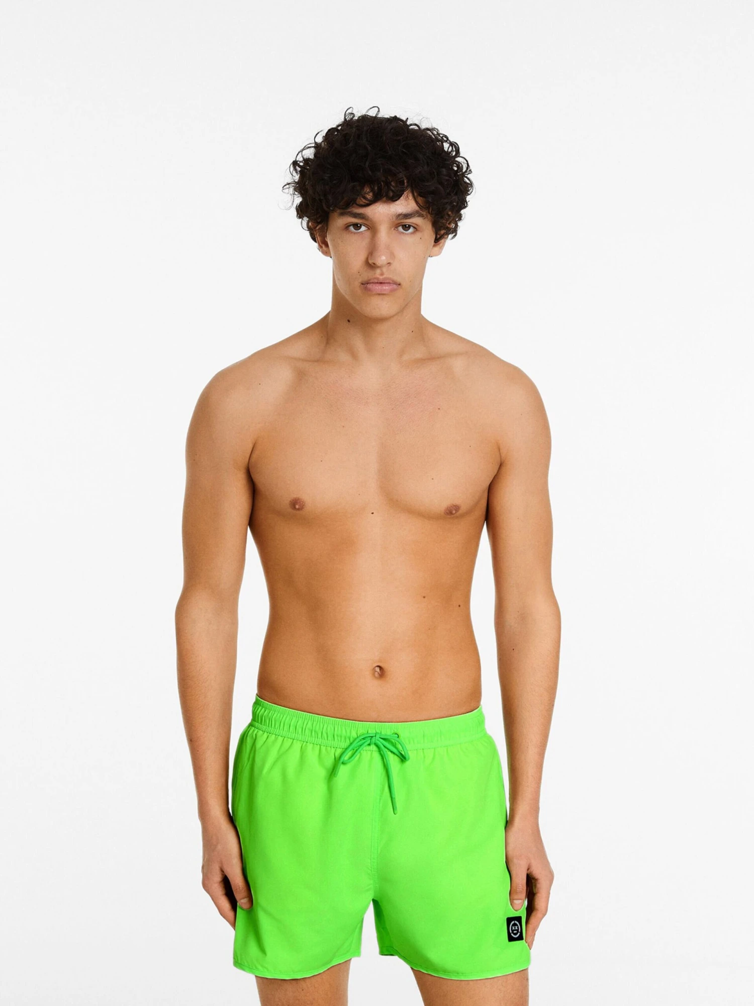 BERSHKA Badetøj Badeshorts Mænd Neongrøn - Billede 2