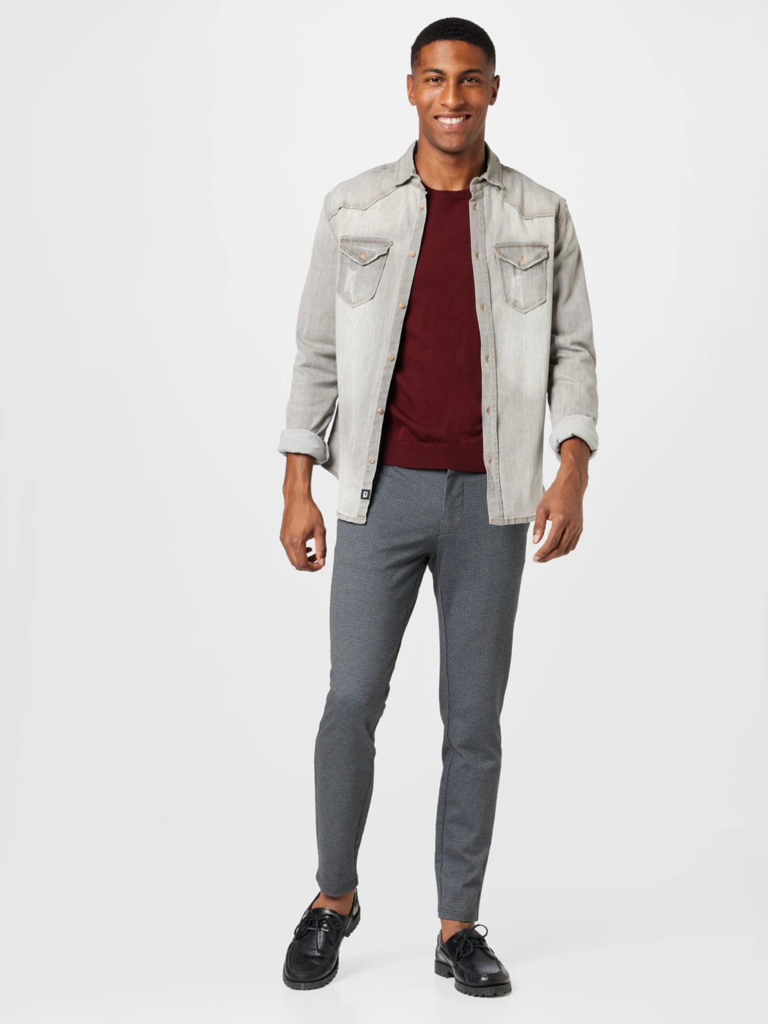 Brandit Denimskjorter Regular Fit Skjorte Riley Mænd Grå - Billede 4