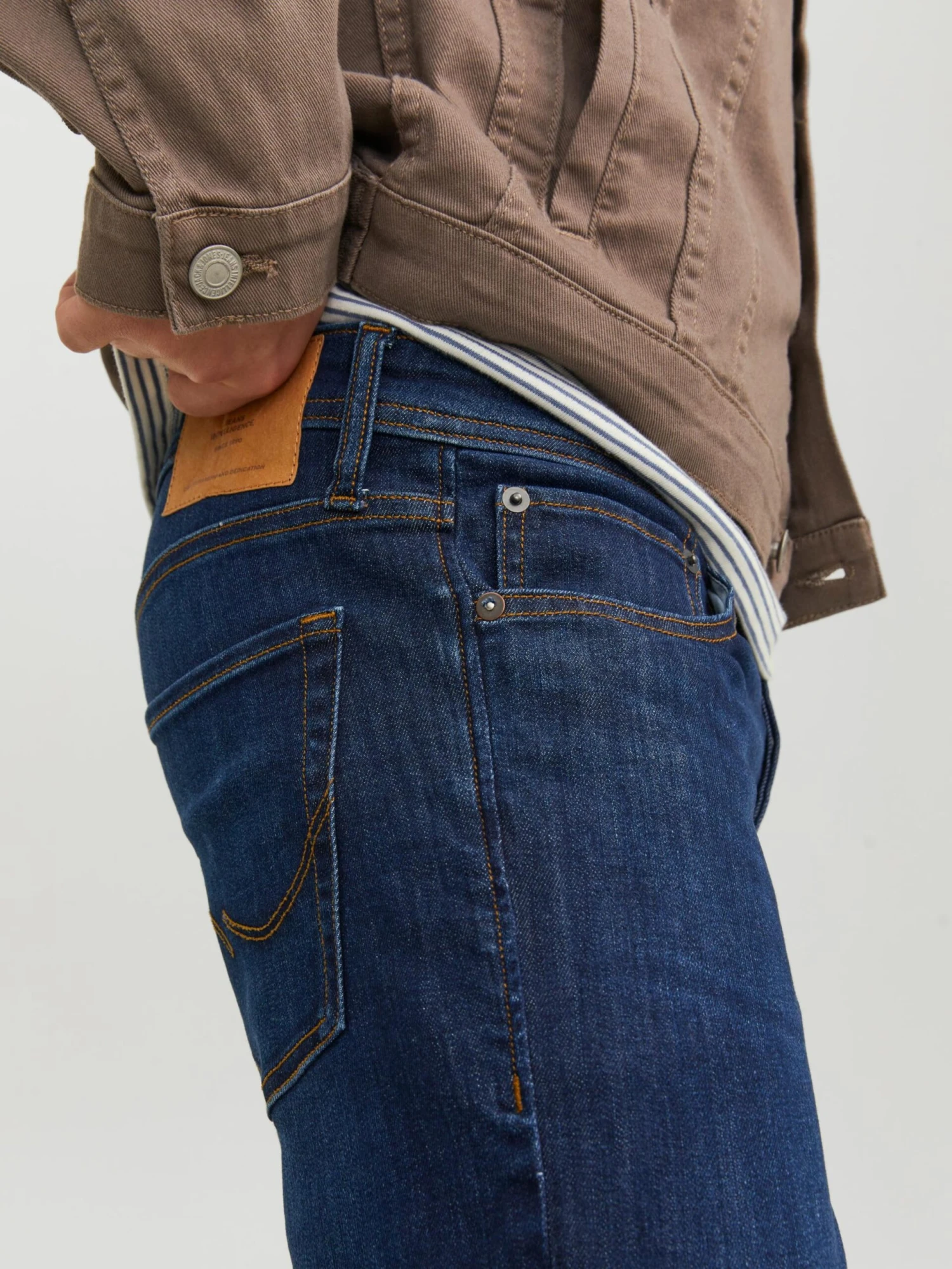 Jack & Jones Slim Fit Slimfit Jeans Glenn Mænd Mørkeblå - Billede 7