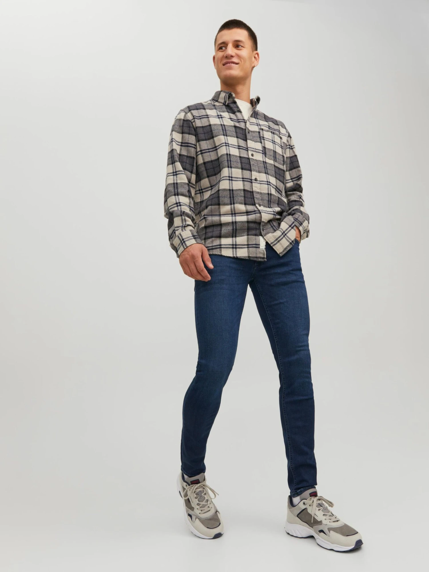 Jack & Jones Skinny Fit Skinny Jeans LIAM EVAN Mænd Mørkeblå - Billede 4