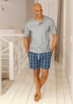 S.Oliver Nattøj Regular Pyjamas Kort Mænd Brun / Grå-meleret