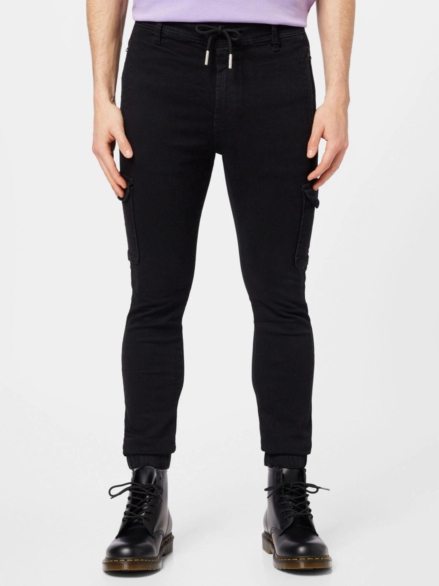 Tapered Leg Tapered Cargojeans Mænd Sort - Billede 3