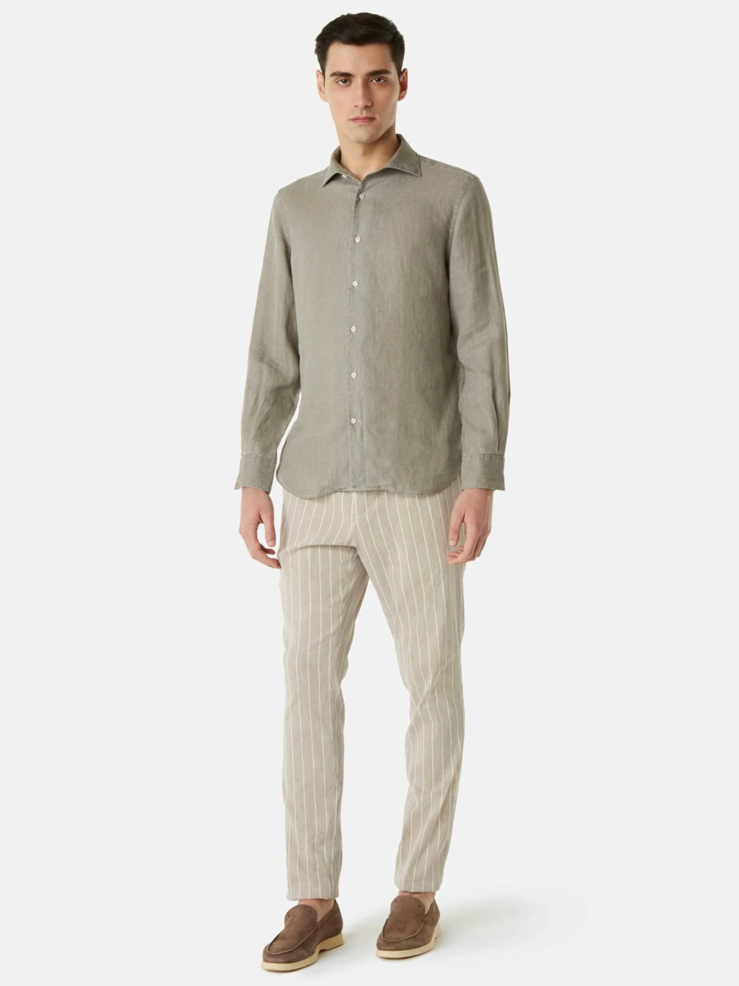 Casual Skjorter Slim Fit Skjorte Mænd Taupe - Billede 3