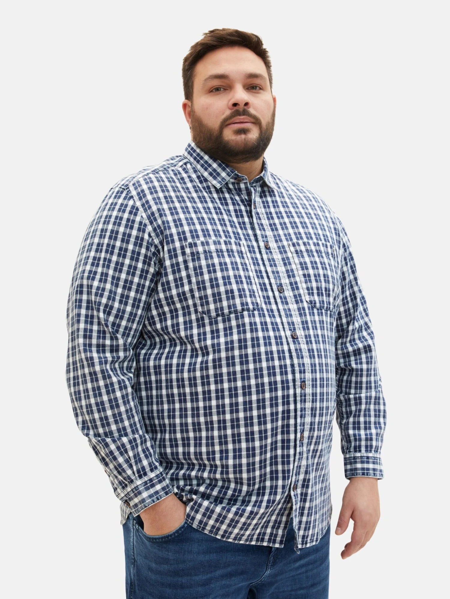 Ternede Skjorter Regular Fit Skjorte Mænd Indigo - Billede 2