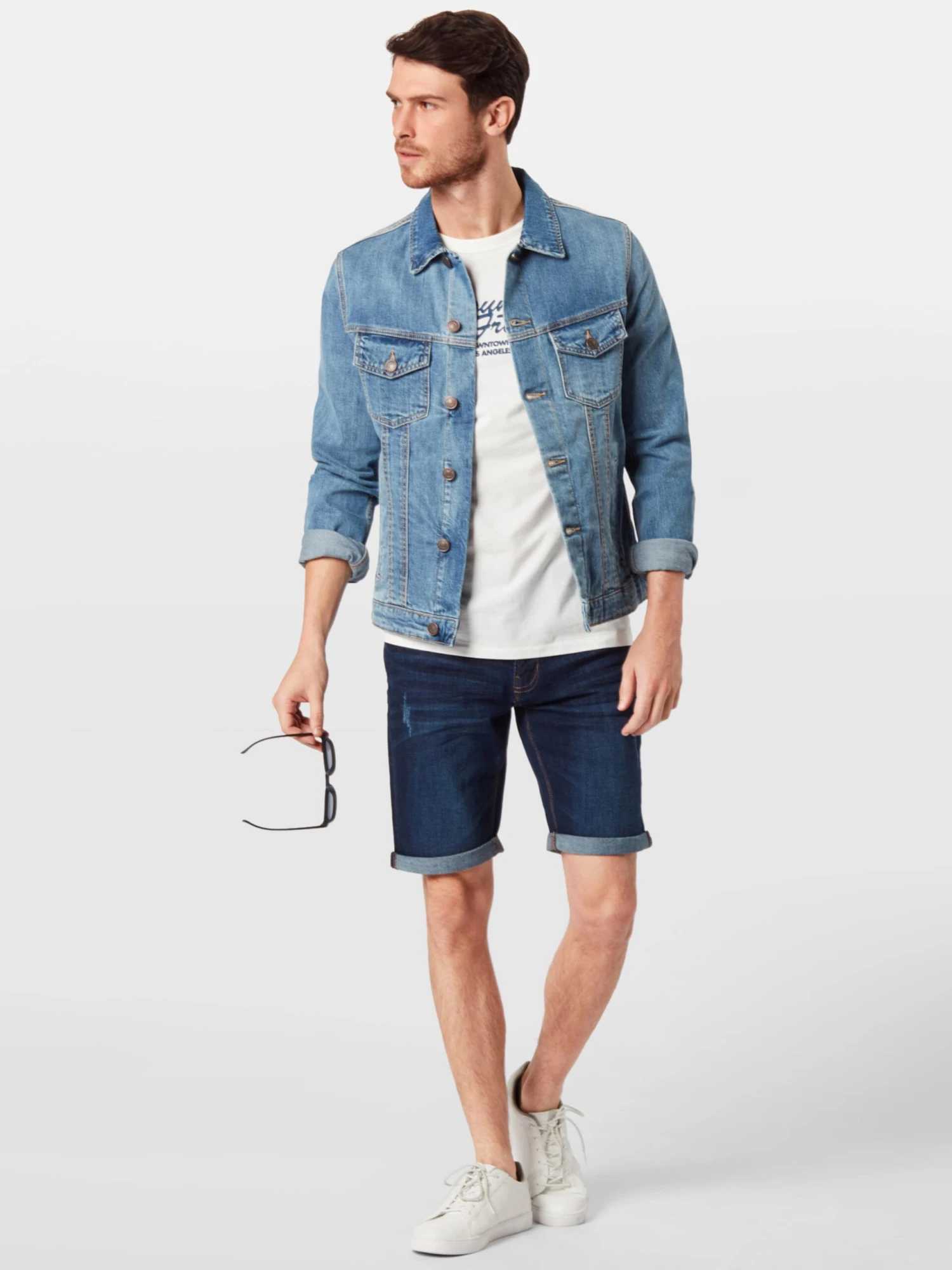 Indicode Jeans Denimshorts Slimfit Jeans Kaden Mænd Blå - Billede 5