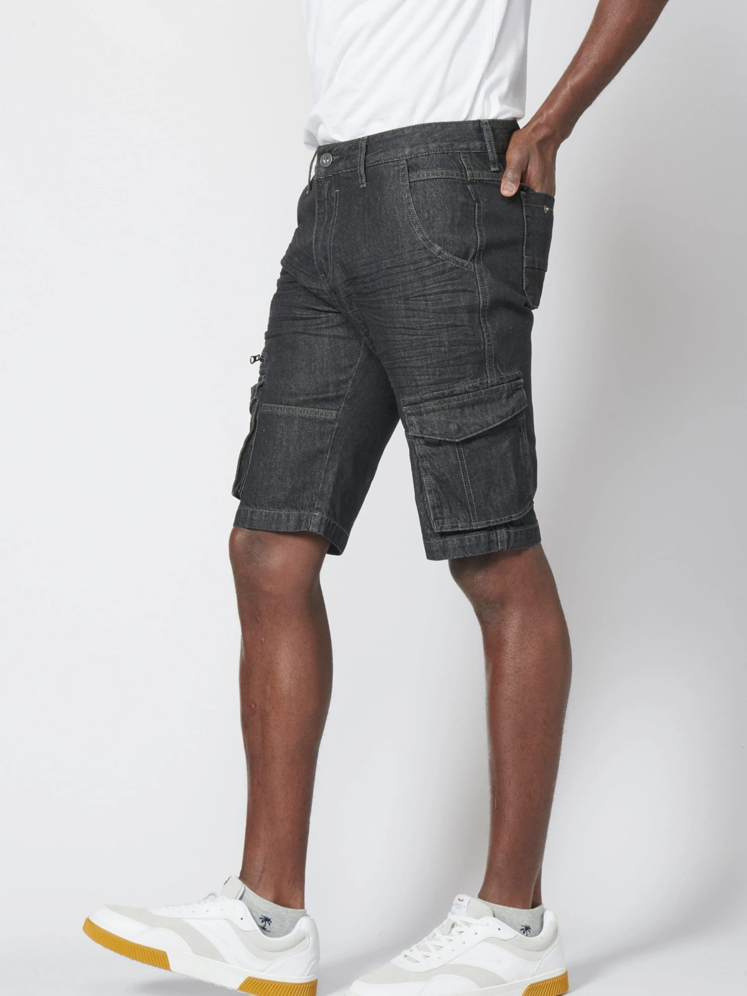 Koroshi Cargoshorts Regular Cargojeans Mænd Sort - Billede 4