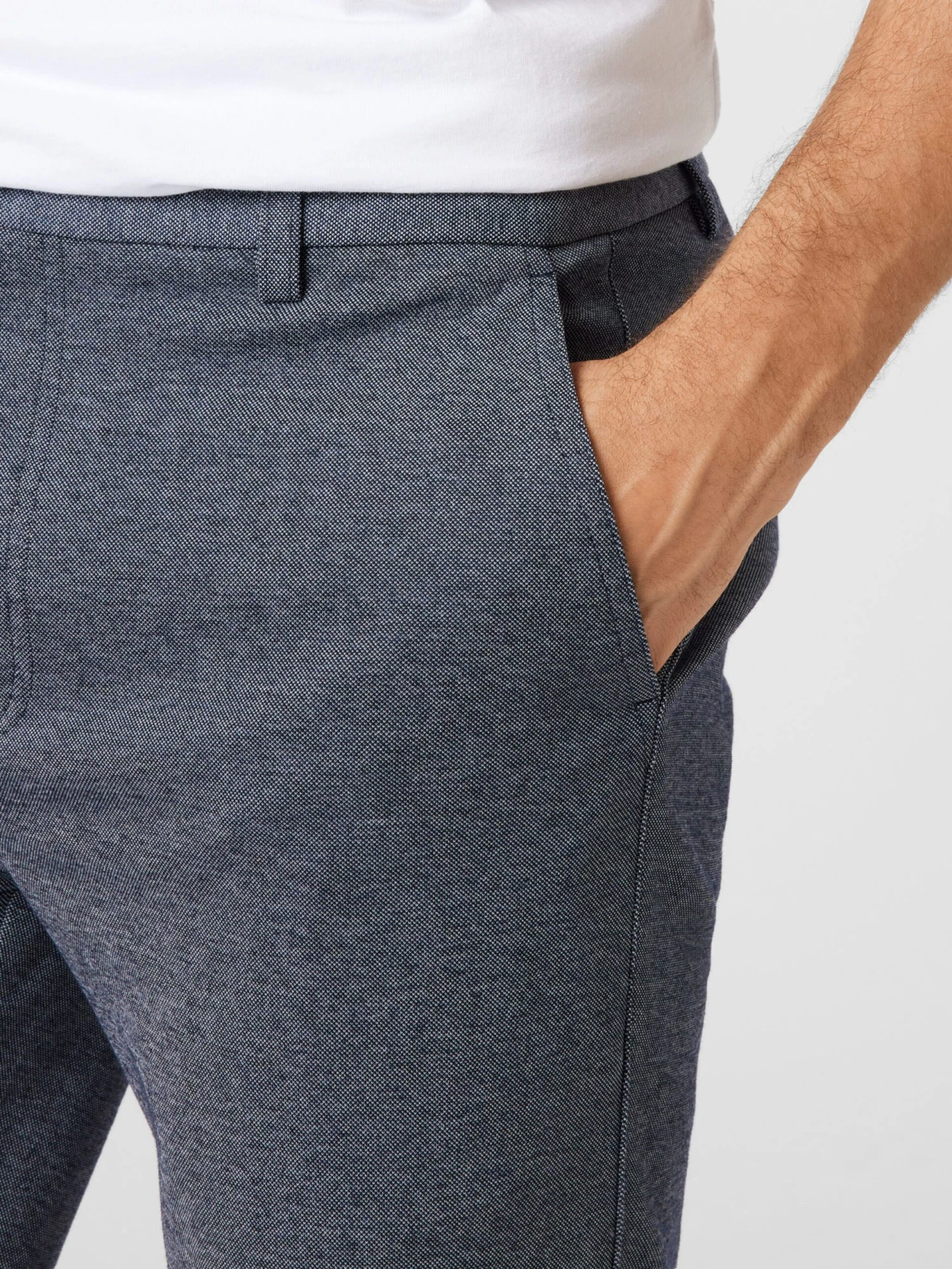 Chinoshorts Slimfit Lærredsbukser Milano Mænd Mørkeblå - Billede 2