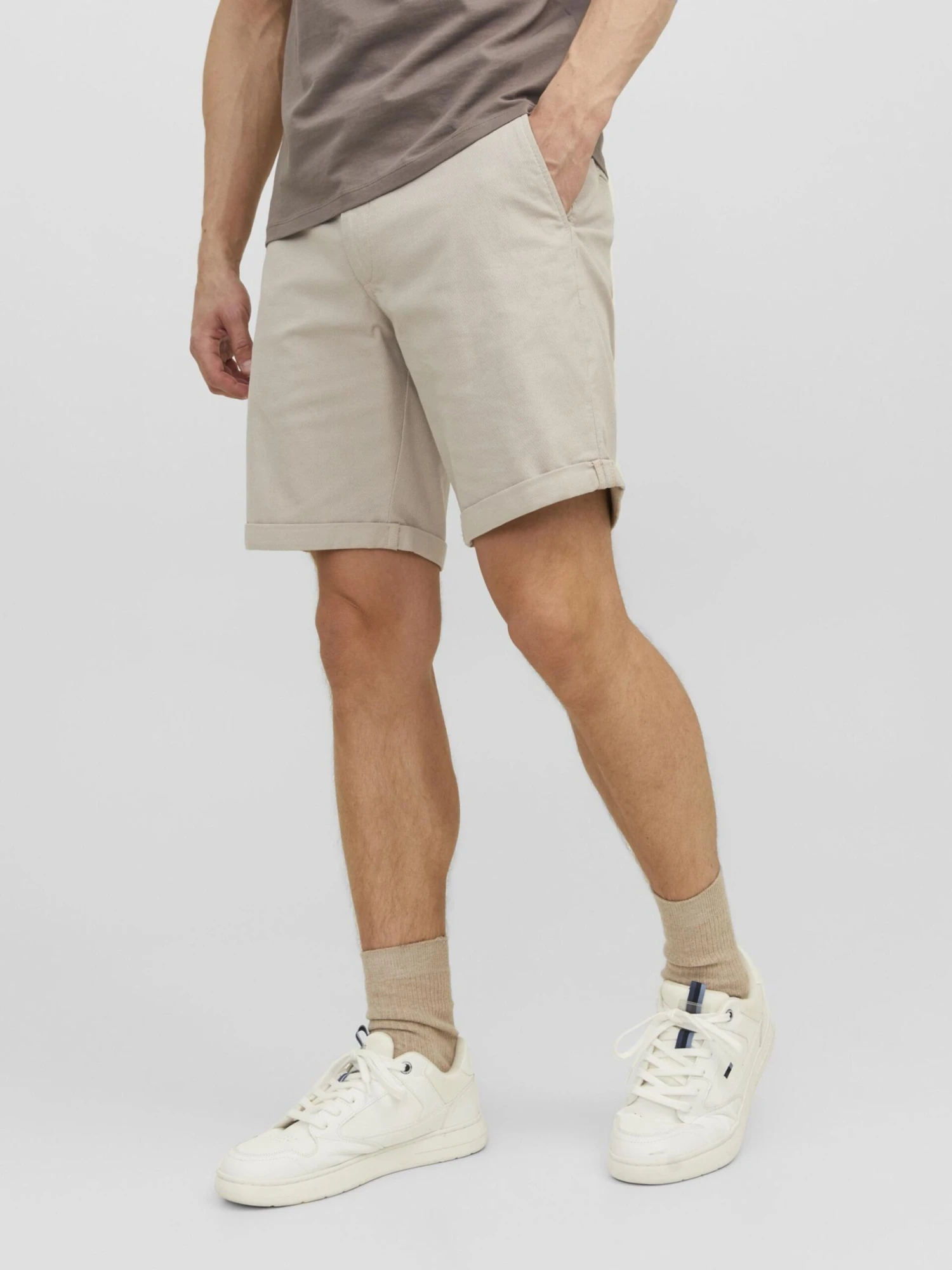 Jack & Jones Chinoshorts Regular Lærredsbukser Fury AKM Mænd Greige - Billede 3